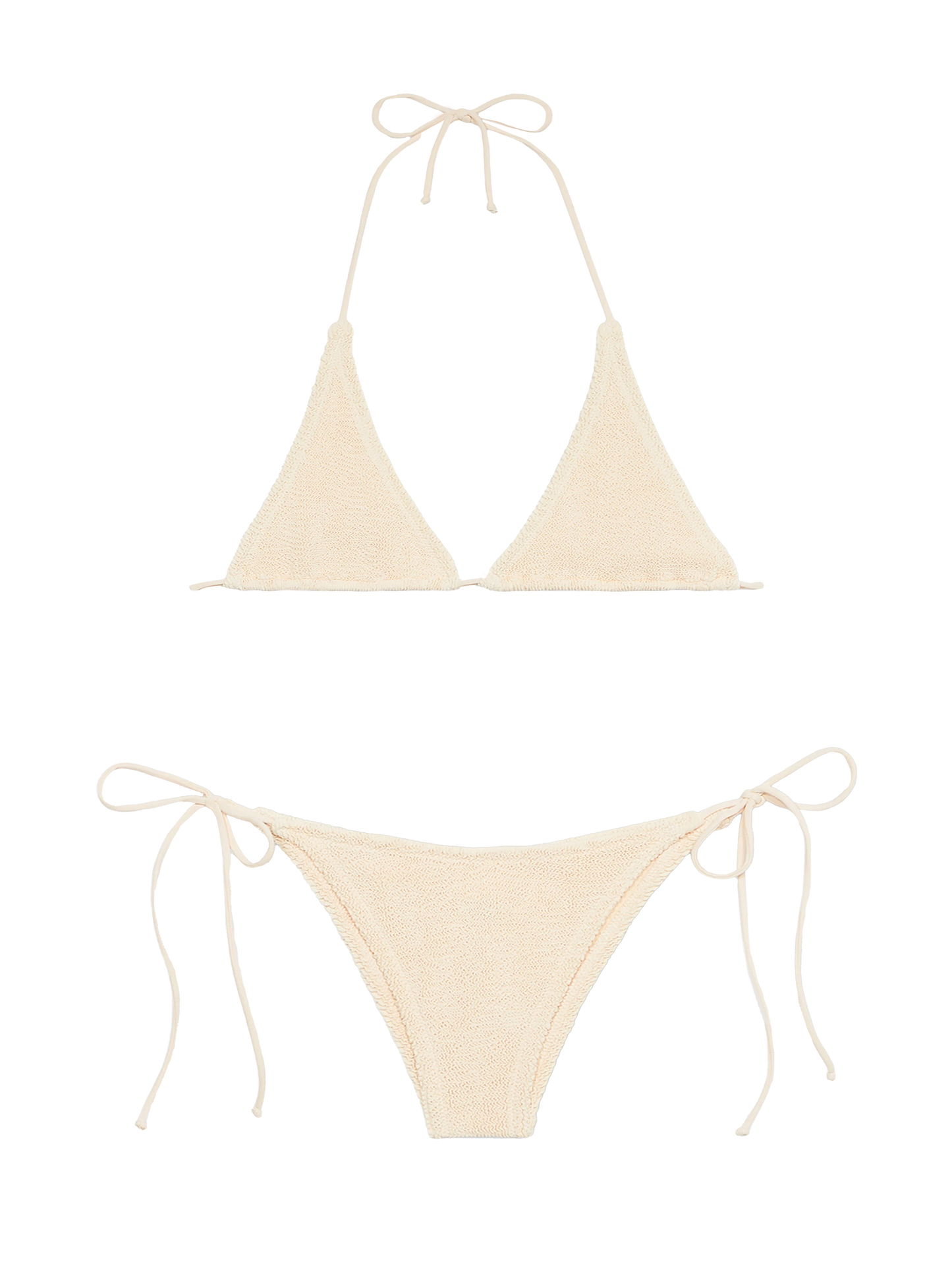 Woman cream crinkle triangle bikini Guiana Marielle - MC2 Saint Barth