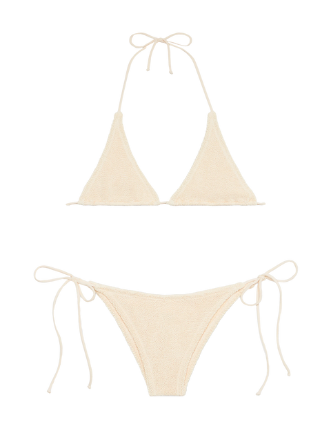 Woman cream crinkle triangle bikini Guiana Marielle - MC2 Saint Barth