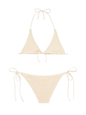 Woman cream crinkle triangle bikini Guiana Marielle - MC2 Saint Barth