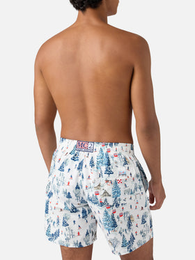 Costume mare lunghezza media Gustavia con stampa pista da sci