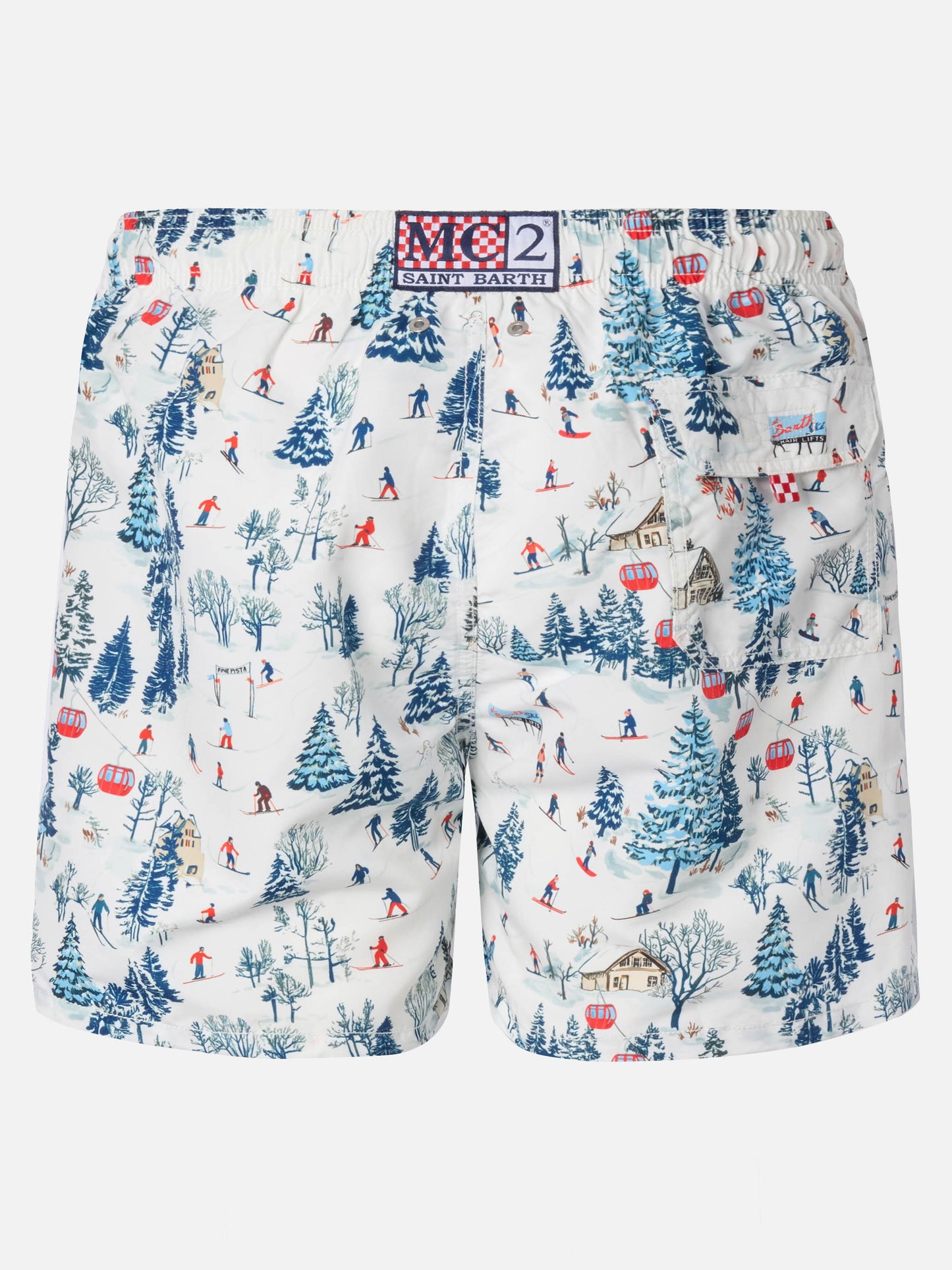 Costume mare lunghezza media Gustavia con stampa pista da sci