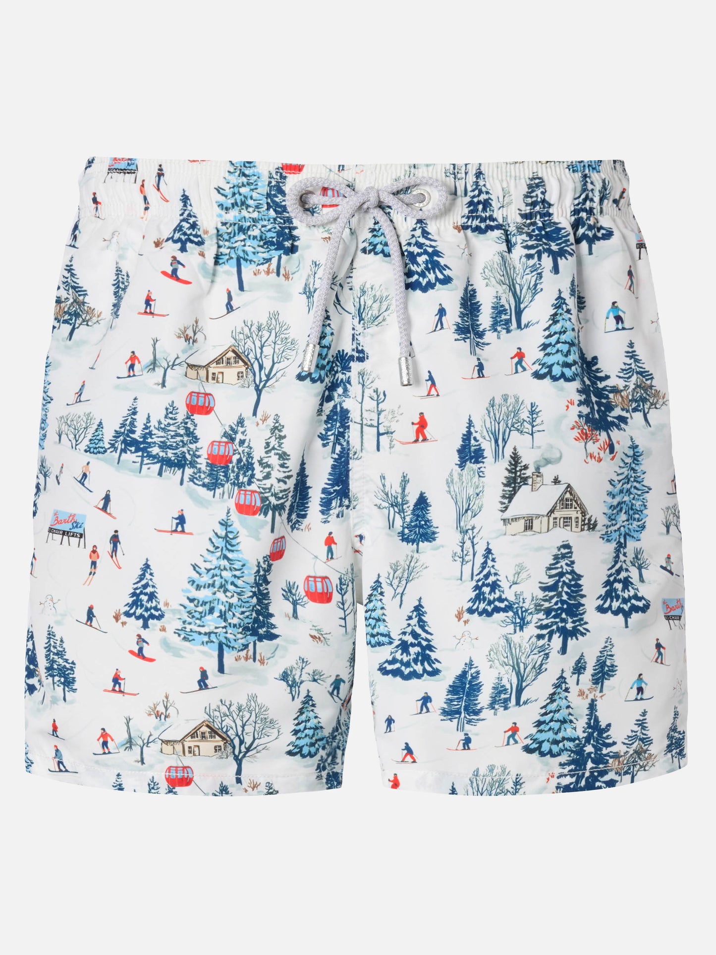 Costume mare lunghezza media Gustavia con stampa pista da sci