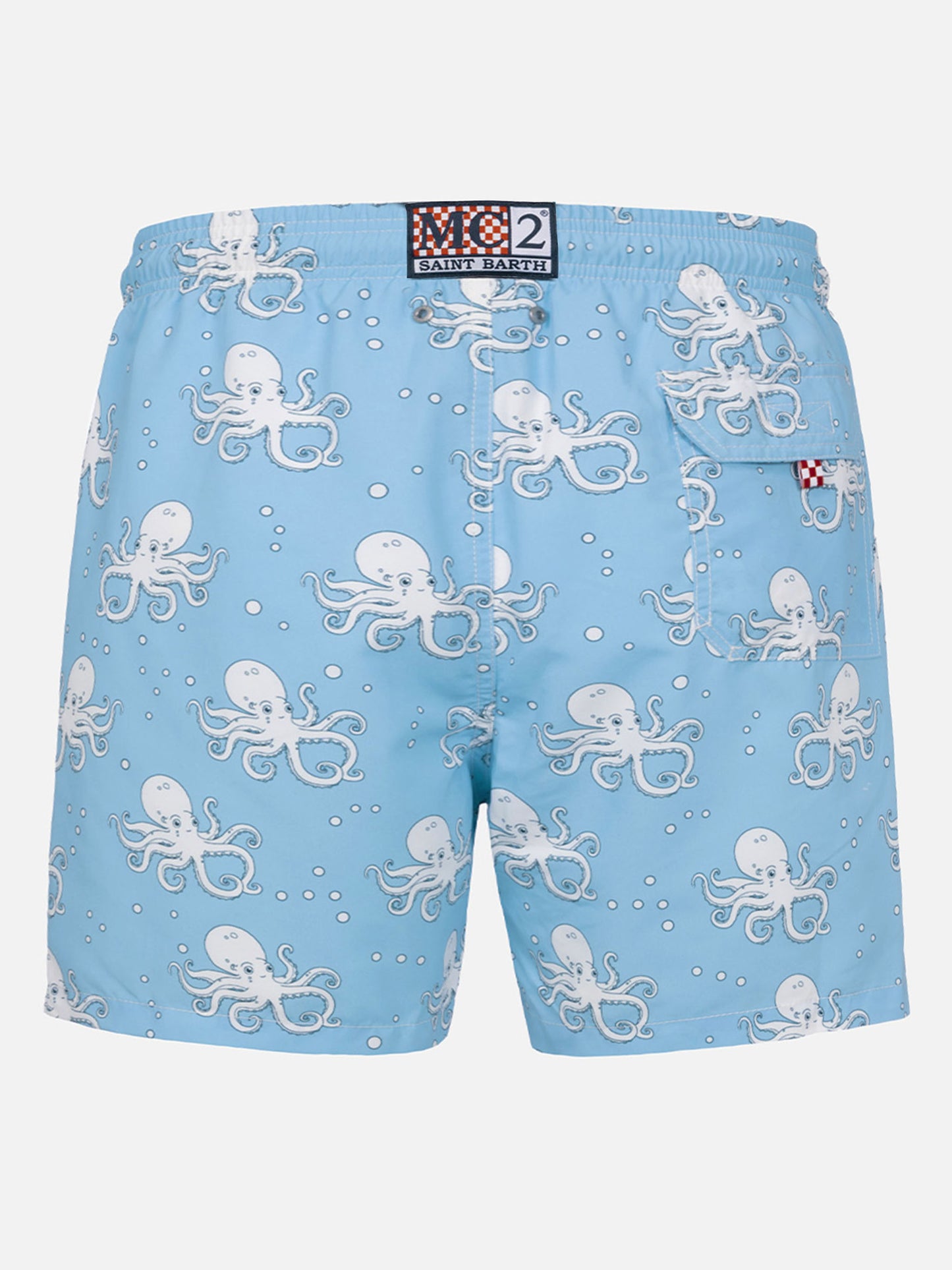 Man mid-length Gustavia swim-shorts with octopus print