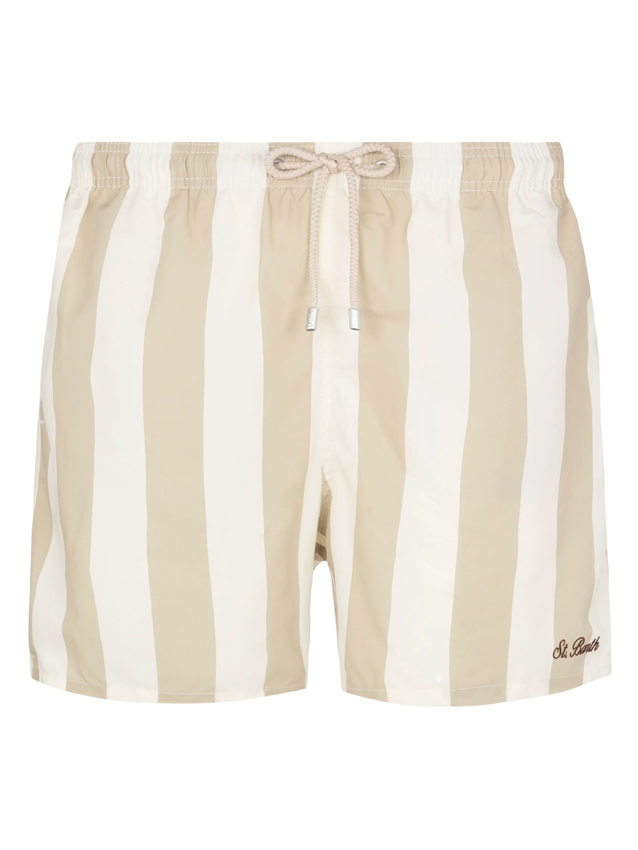 Costume mare lunghezza media Gustavia a righe con ricamo St. Barth ...