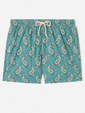 Short de bain Gustavia à imprimé cachemire | Confectionné en Liberty Fabric 