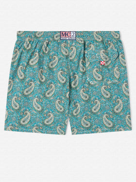 Short de bain Gustavia à imprimé cachemire | Confectionné en Liberty Fabric 