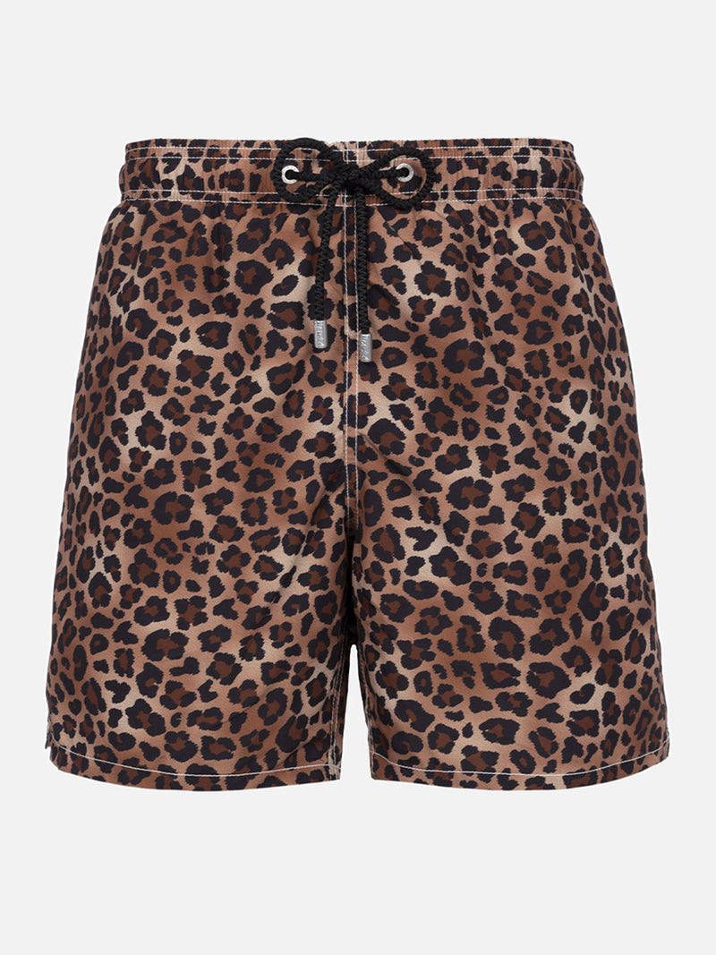 Mittellange Gustavia-Badeshorts für Herren mit Animal-Print