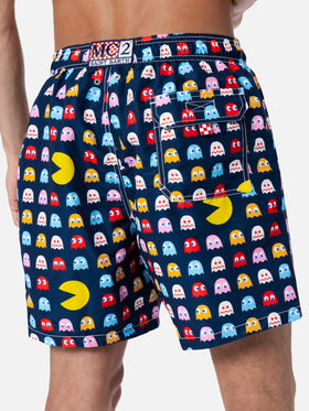 Mid-length Gustavia swim-shorts with Pac-Man print |PAC-MAN SPECIAL EDITION - MC2 Saint Barth