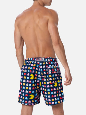 Mid-length Gustavia swim-shorts with Pac-Man print |PAC-MAN SPECIAL EDITION - MC2 Saint Barth