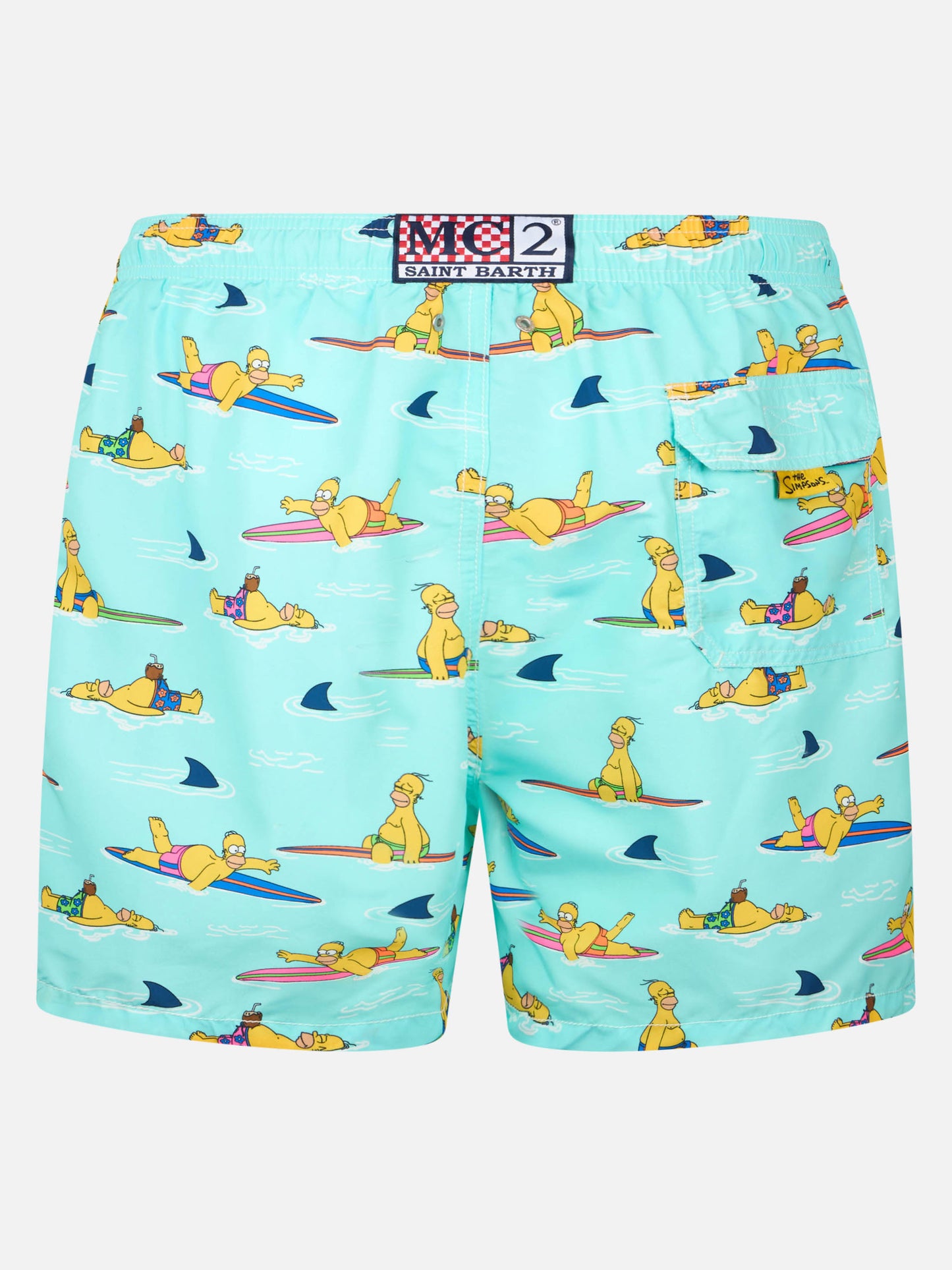 Man mid-length Gustavia swim-shorts with Homer Simpson print | THE SIMPSONS SPECIAL EDITION