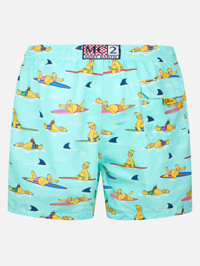 Man mid-length Gustavia swim-shorts with Homer Simpson print | THE SIMPSONS SPECIAL EDITION
