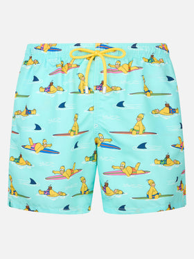 Man mid-length Gustavia swim-shorts with Homer Simpson print | THE SIMPSONS SPECIAL EDITION