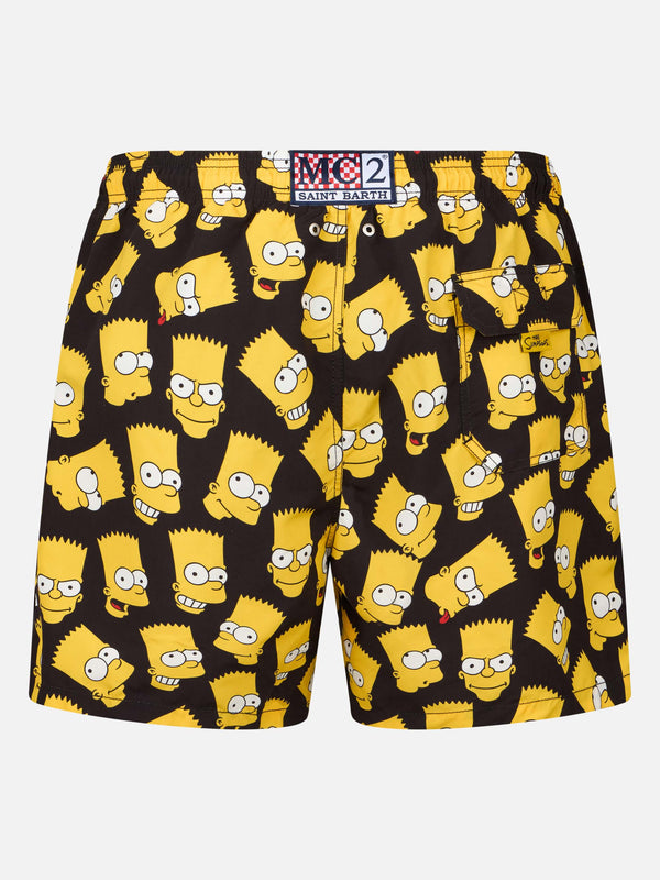 Man mid-length Gustavia swim-shorts with Bart Simpson print | THE SIMPSONS SPECIAL EDITION