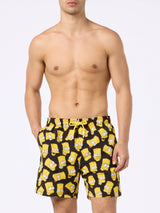 Man mid-length Gustavia swim-shorts with Bart Simpson print | THE SIMPSONS SPECIAL EDITION