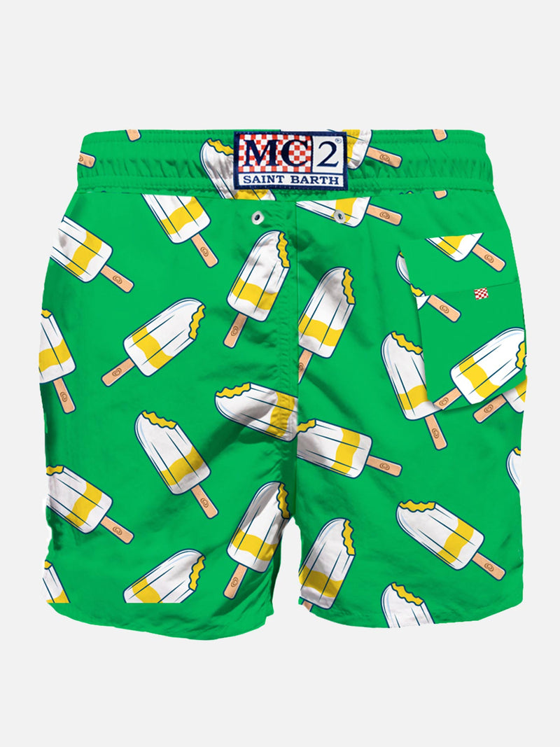 Man classic swim shorts with Lemonissimo print | Algida® Special Edition