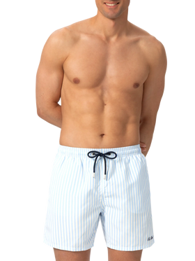 Mid-length striped Gustavia swim-shorts with St. Barth embroidery - MC2 Saint Barth