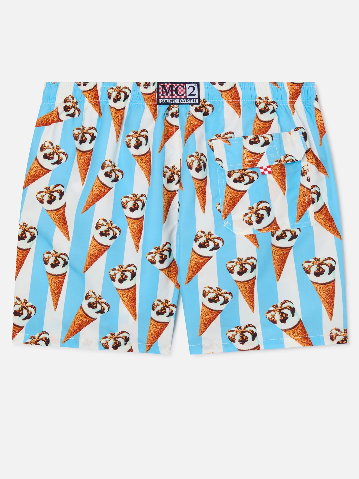 Klassische Herren-Badeshorts mit Cornetto-Print | ALGIDA® SONDEREDITION