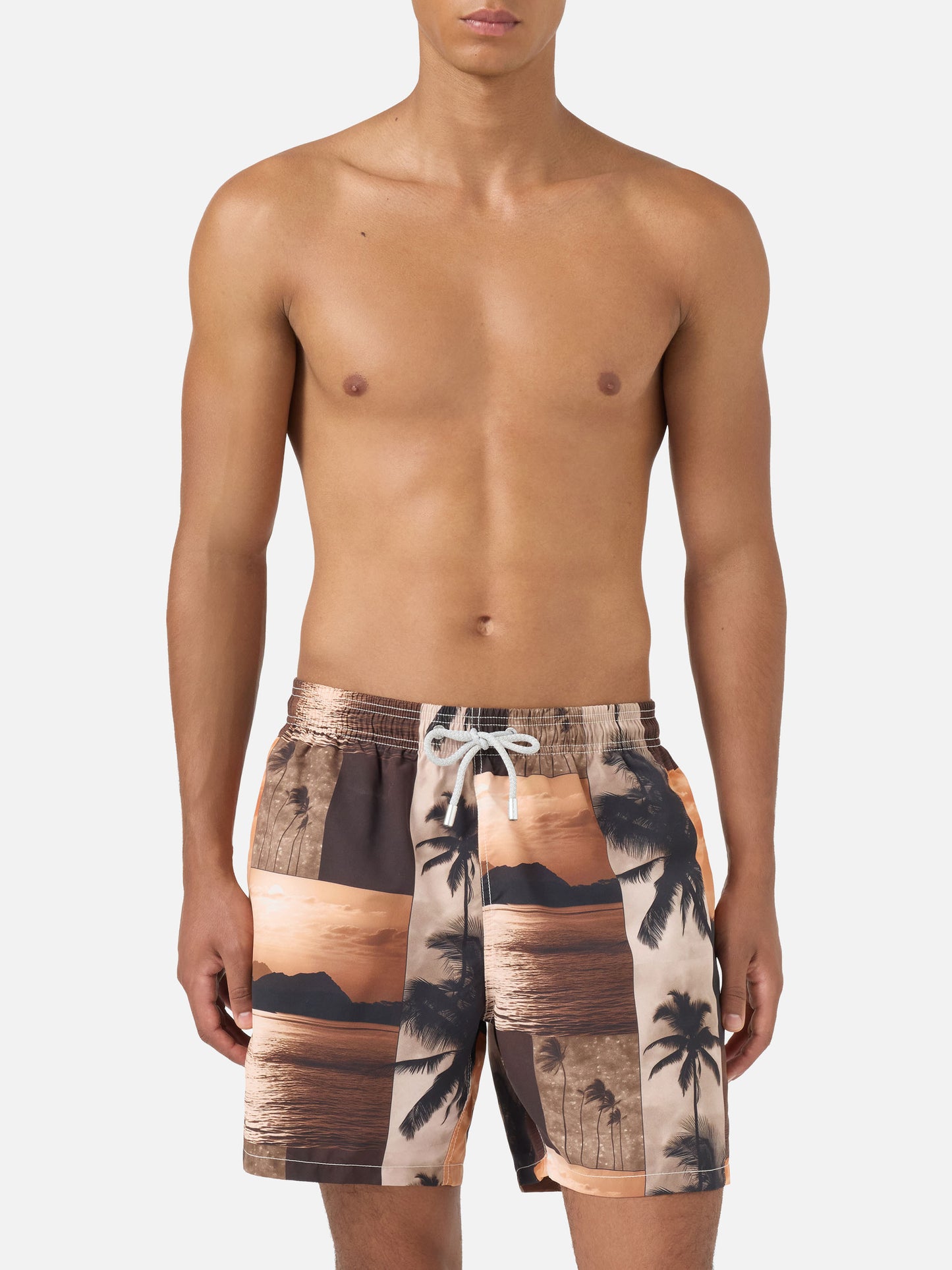 Gustavia-Badeshorts mit Sonnenuntergangs-Print | Special Edition 
