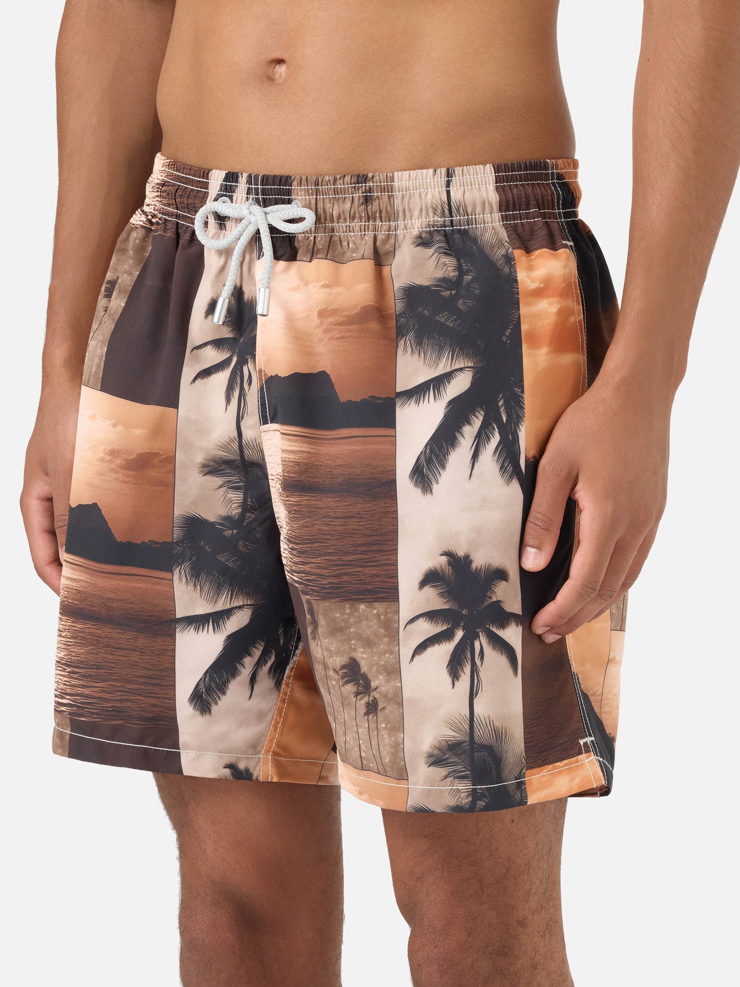Gustavia-Badeshorts mit Sonnenuntergangs-Print | Special Edition 