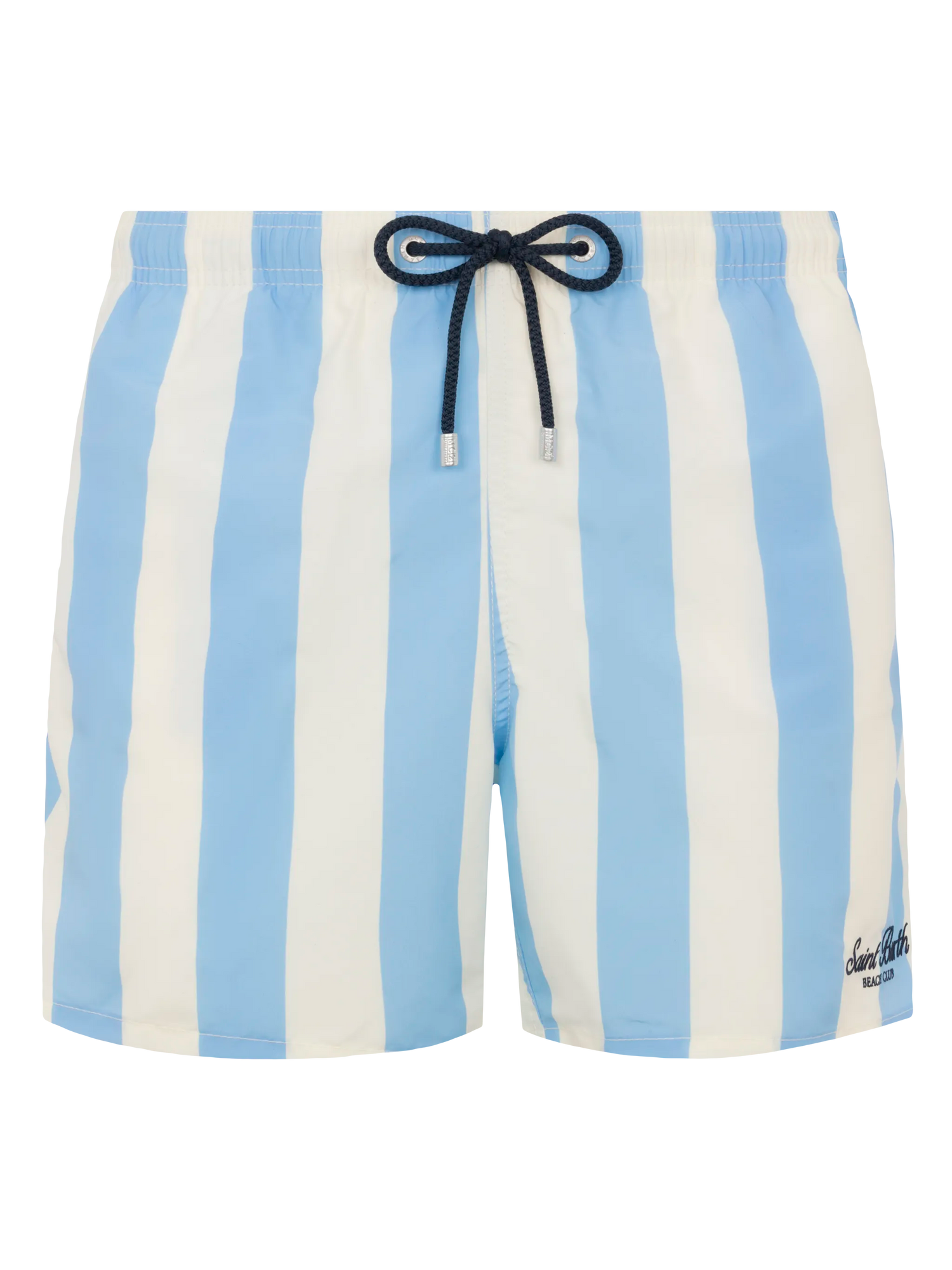 Mid-length striped Gustavia swim-shorts with St. Barth embroidery - MC2 Saint Barth