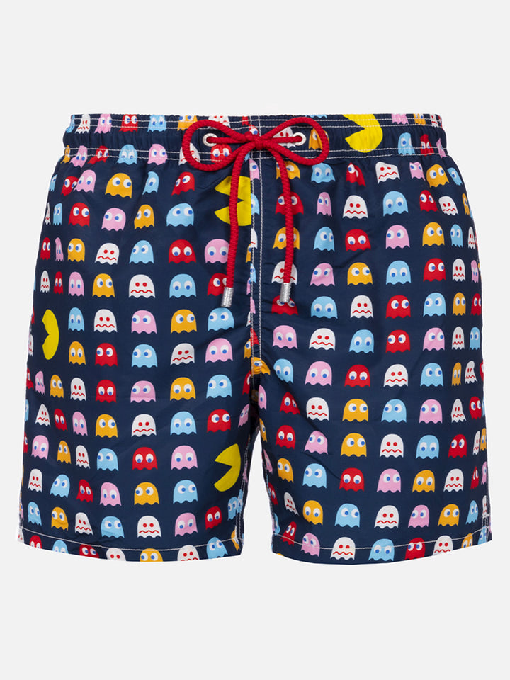 Mid-length Gustavia swim-shorts with Pac-Man print |PAC-MAN SPECIAL EDITION