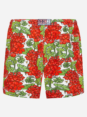Mid-length Gustavia swim-shorts with flower print | ALESSANDRO ENRIQUEZ SPECIAL EDITION - MC2 Saint Barth