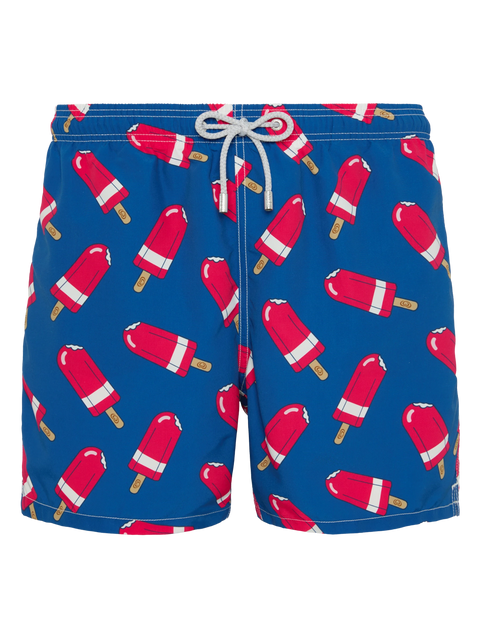 Mid-length Gustavia swim-shorts with Fior di Fragola print | ALGIDA SPECIAL EDITION - MC2 Saint Barth