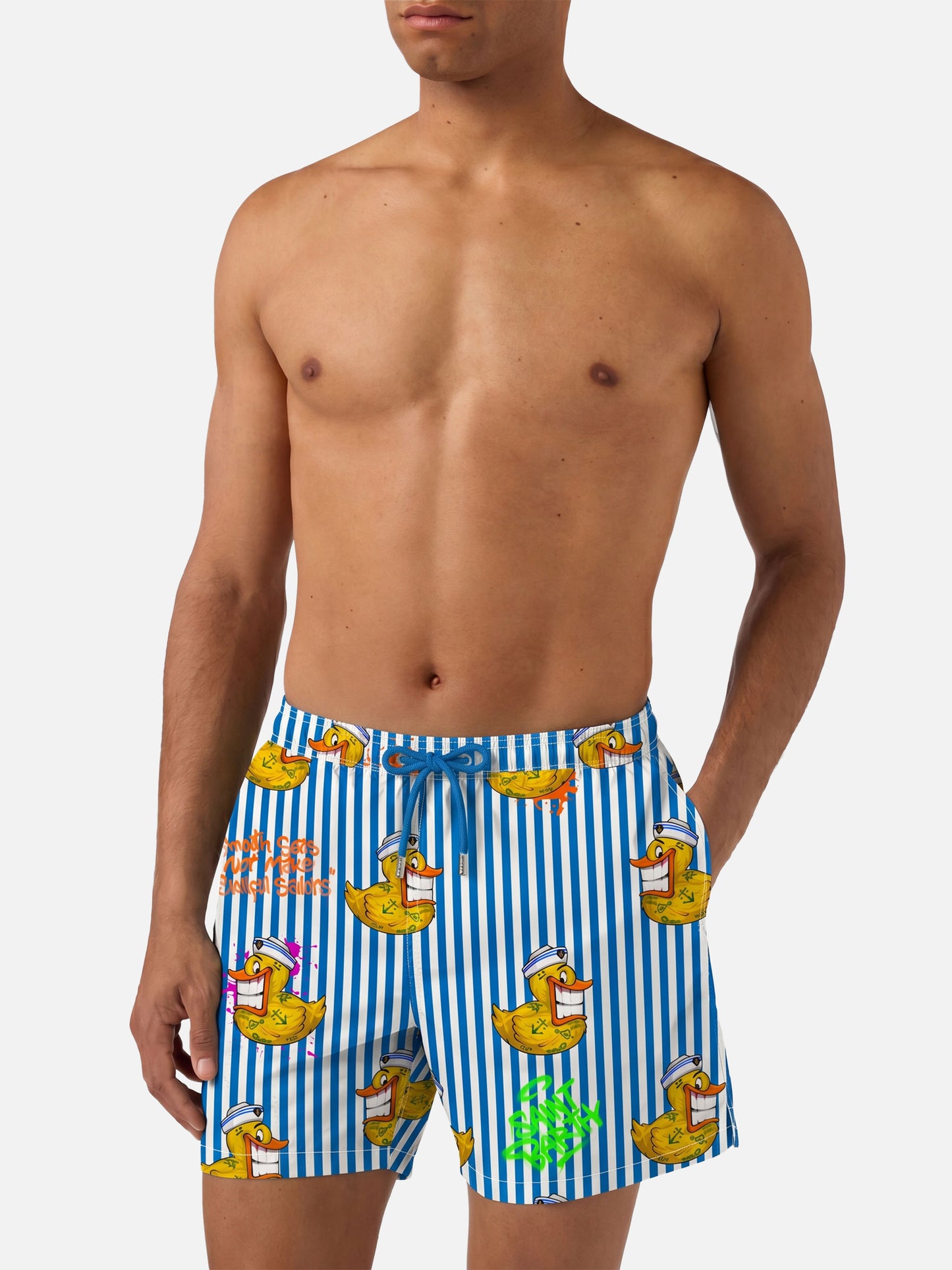 Man classic swim shorts with Crypto ducky print | CRYPTO PUPPETS® SPECIAL EDITION