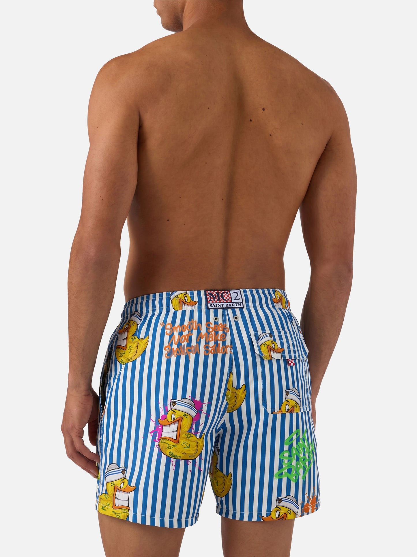 Man classic swim shorts with Crypto ducky print | CRYPTO PUPPETS® SPECIAL EDITION