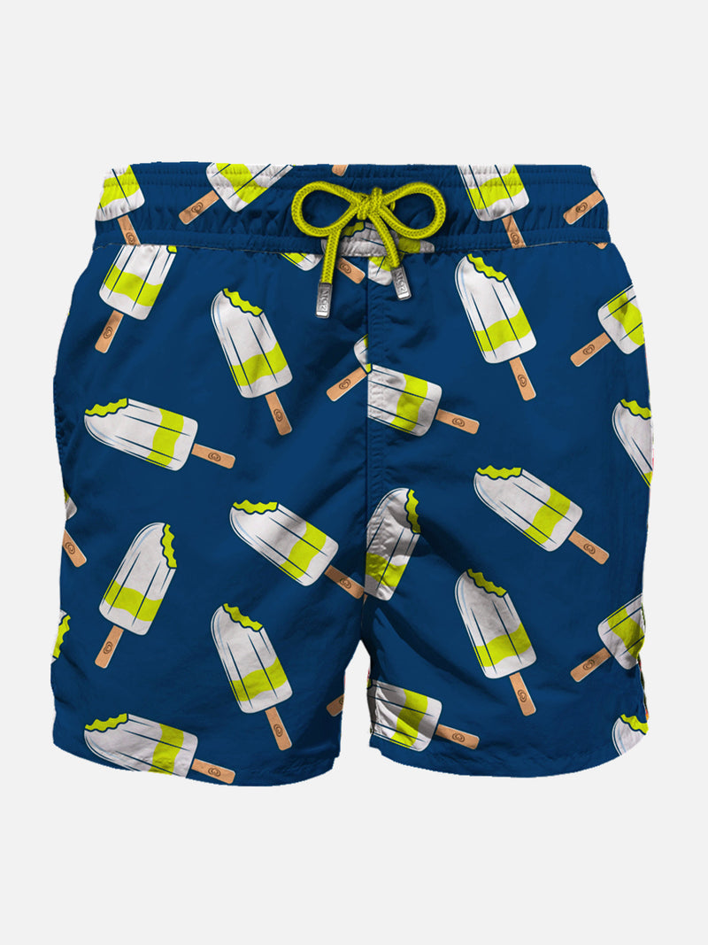 Man mid-length Gustavia swim-shorts with Lemonissimo print | ALGIDA SPECIAL EDITION