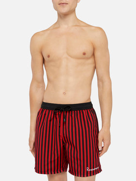 Mid-length Gustavia swim-shorts with Milan print | AC MILAN SPECIAL EDITION