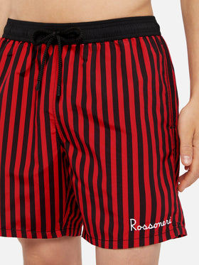 Mid-length Gustavia swim-shorts with Milan print | AC MILAN SPECIAL EDITION
