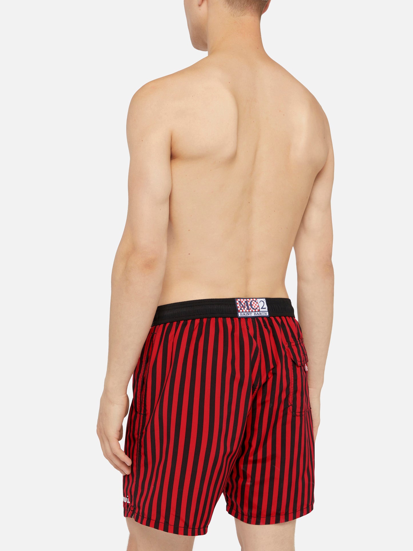 Mid-length Gustavia swim-shorts with Milan print | AC MILAN SPECIAL EDITION
