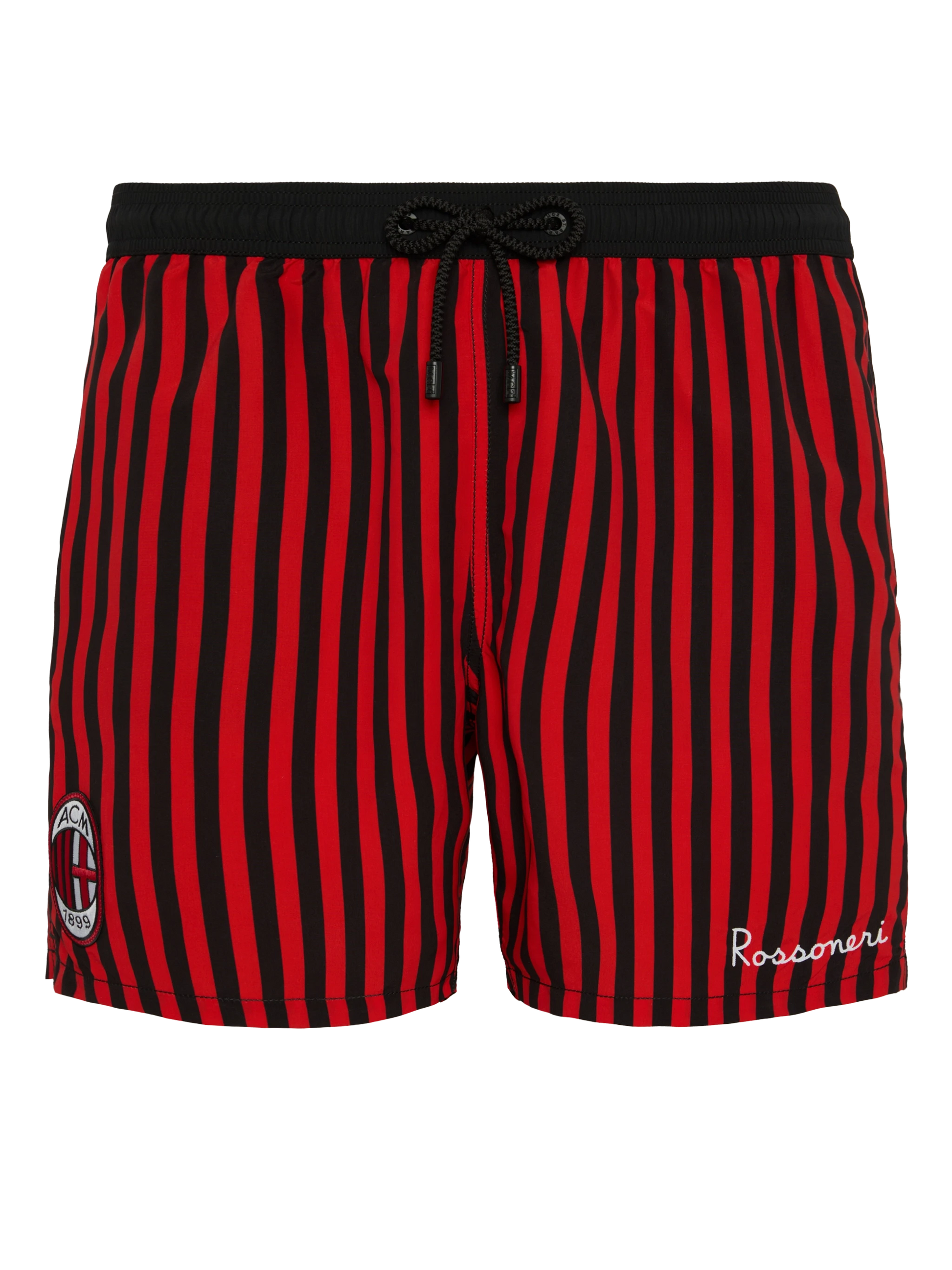 Mid-length Gustavia swim-shorts with Milan print | AC MILAN SPECIAL EDITION - MC2 Saint Barth