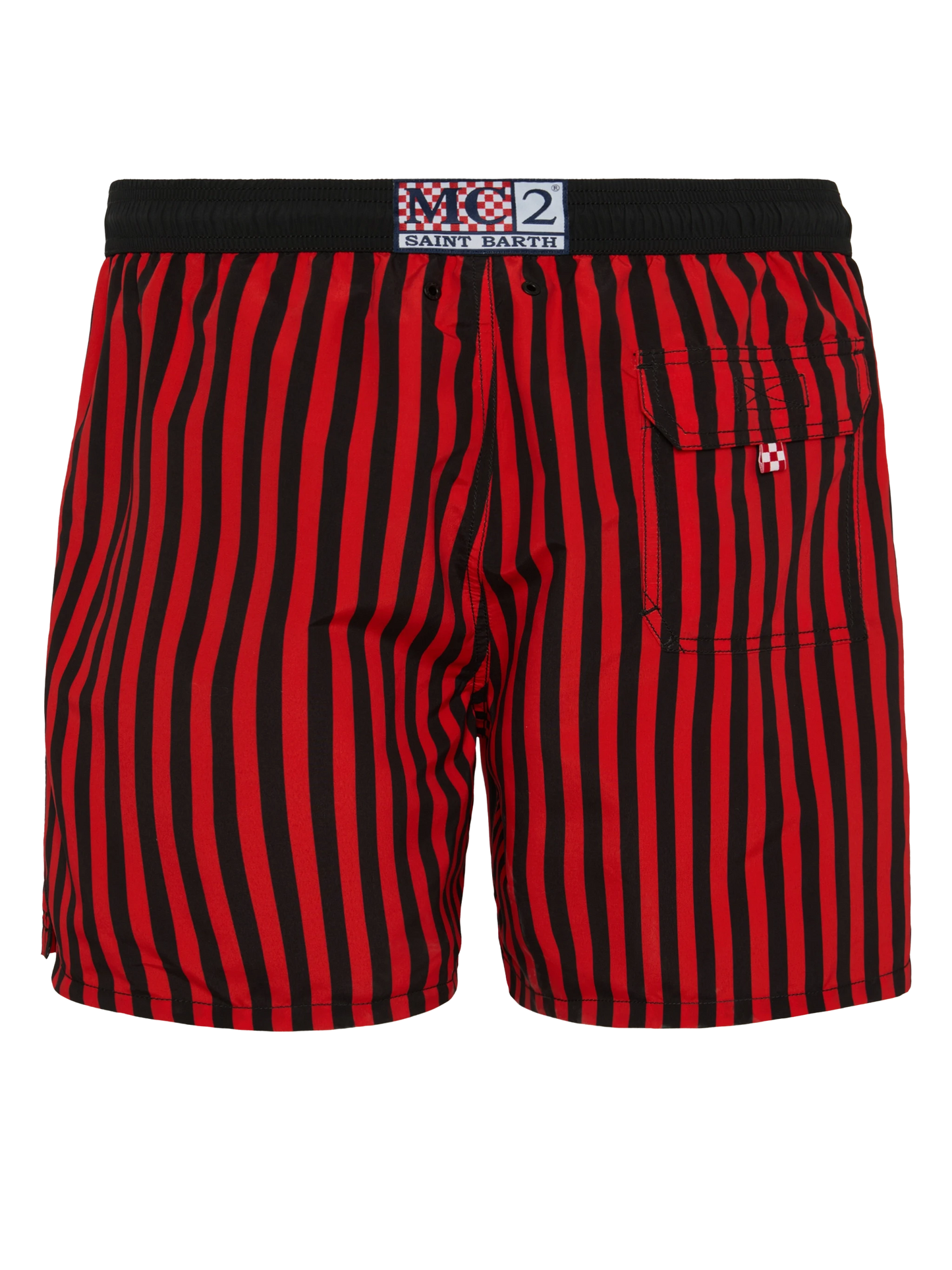 Mid-length Gustavia swim-shorts with Milan print | AC MILAN SPECIAL EDITION - MC2 Saint Barth