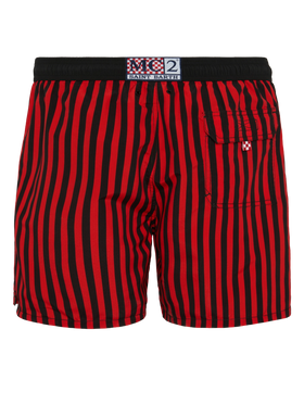 Mid-length Gustavia swim-shorts with Milan print | AC MILAN SPECIAL EDITION - MC2 Saint Barth