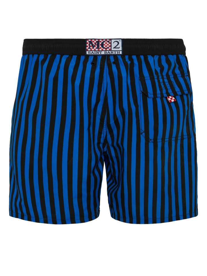 Mid-length Gustavia swim-shorts with Inter print | INTER FC SPECIAL EDITION - MC2 Saint Barth