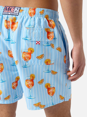 Costume mare Gustavia a righe con stampa cocktail | Special Edition