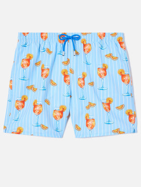 Costume mare Gustavia a righe con stampa cocktail | Special Edition