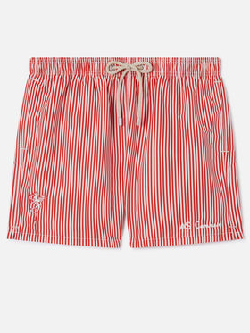 Costume mare Gustavia a righe rosse con ricamo AS Cannes | AS CANNES SPECIAL EDITION