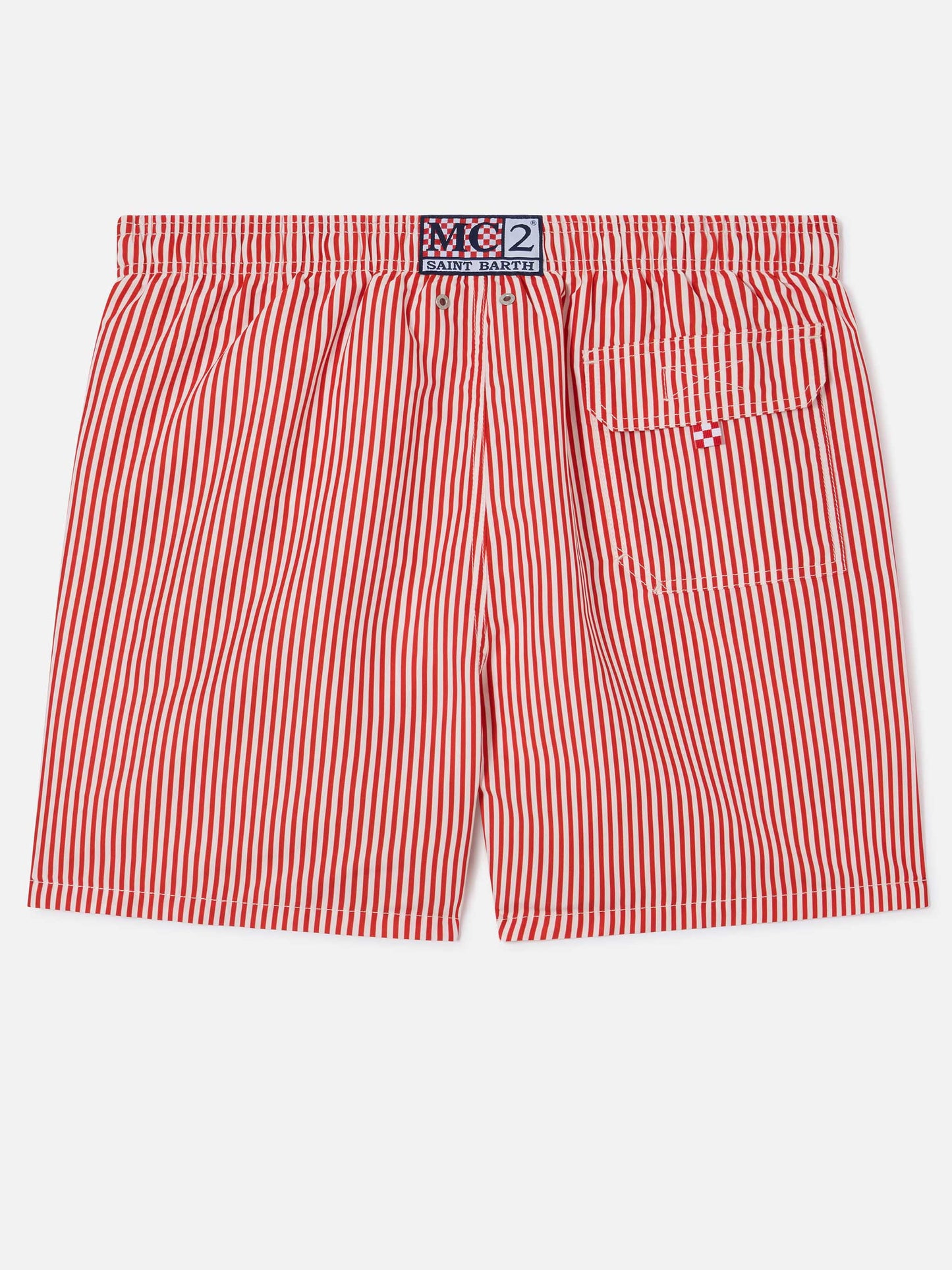 Costume mare Gustavia a righe rosse con ricamo AS Cannes | AS CANNES SPECIAL EDITION