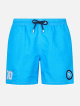 Man mid-length Gustavia swim-shorts with Napoli print | SSC NAPOLI SPECIAL EDITION