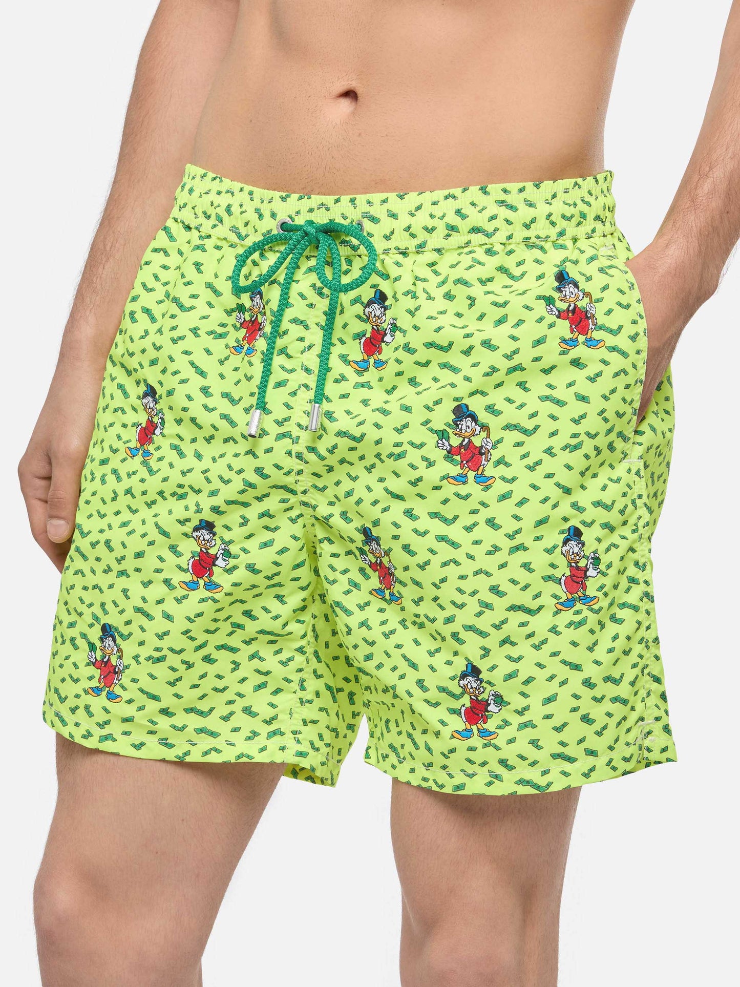Mid-length striped Gustavia swim-shorts with Scrooge embroidery | DISNEY® SPECIAL EDITION - MC2 Saint Barth
