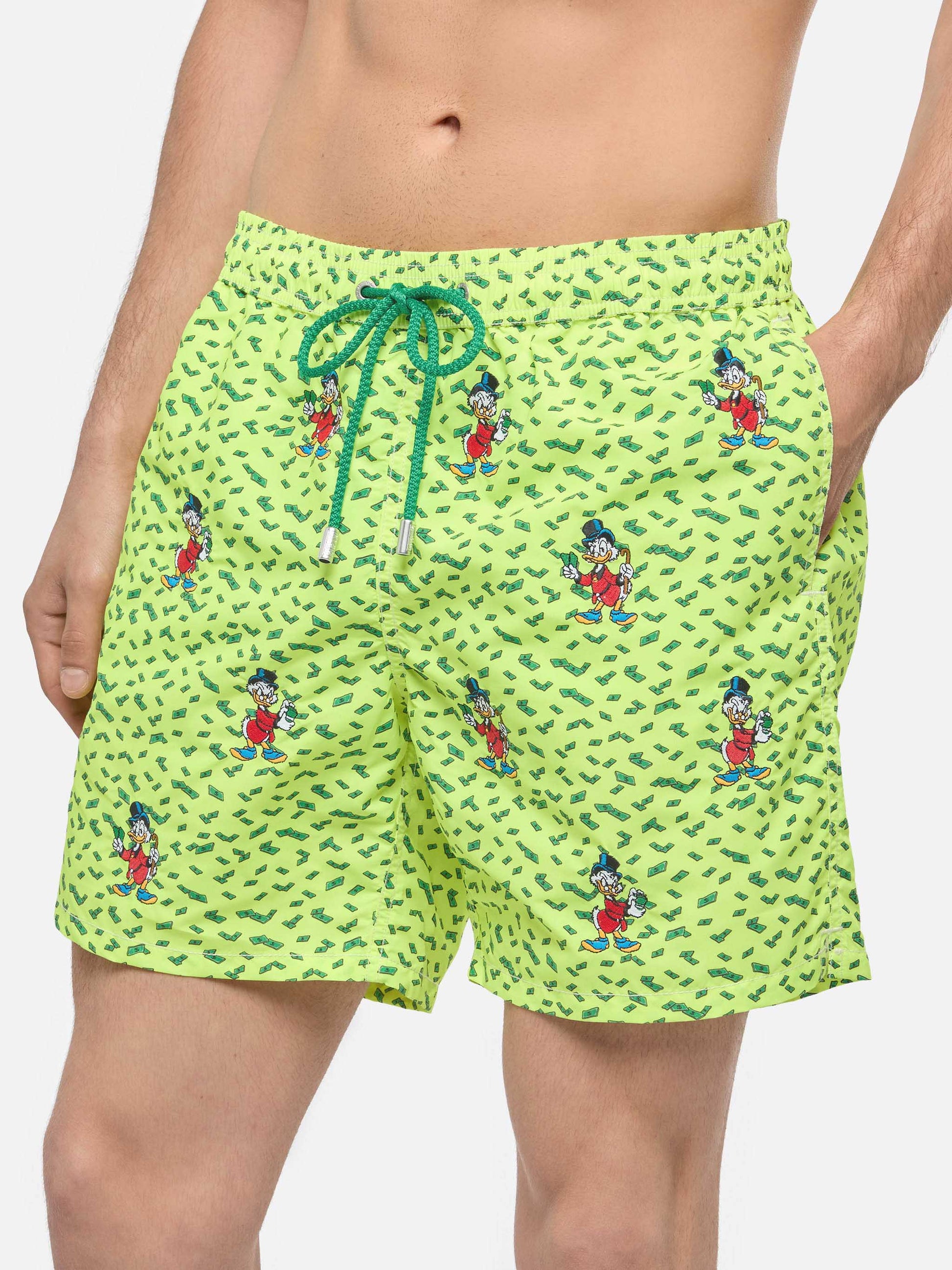 Mid-length striped Gustavia swim-shorts with Scrooge embroidery | DISNEY® SPECIAL EDITION - MC2 Saint Barth