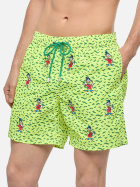 Mid-length striped Gustavia swim-shorts with Scrooge embroidery | DISNEY® SPECIAL EDITION - MC2 Saint Barth