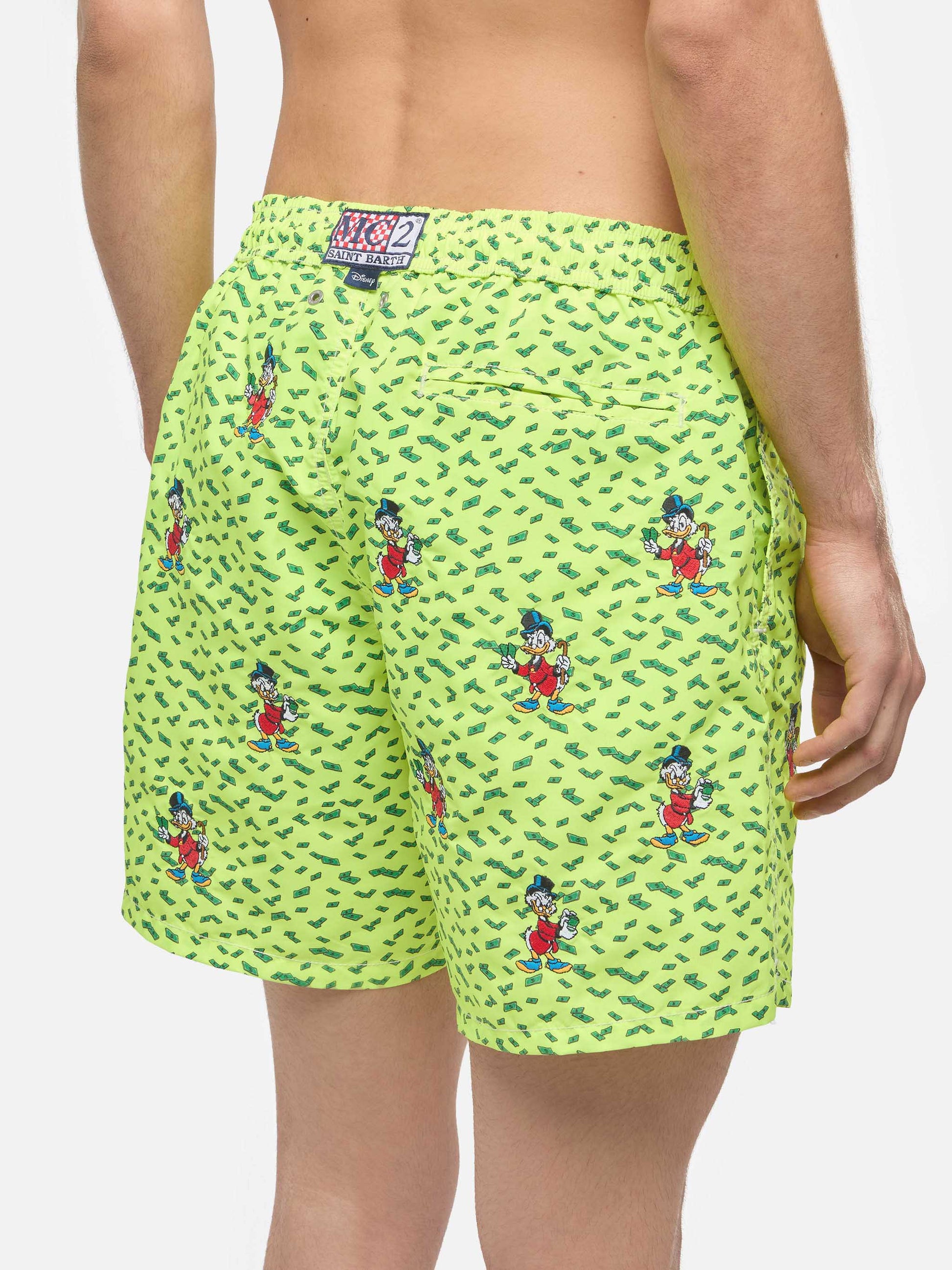 Mid-length striped Gustavia swim-shorts with Scrooge embroidery | DISNEY® SPECIAL EDITION - MC2 Saint Barth