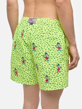 Mid-length striped Gustavia swim-shorts with Scrooge embroidery | DISNEY® SPECIAL EDITION - MC2 Saint Barth