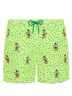 Mid-length striped Gustavia swim-shorts with Scrooge embroidery | DISNEY® SPECIAL EDITION - MC2 Saint Barth