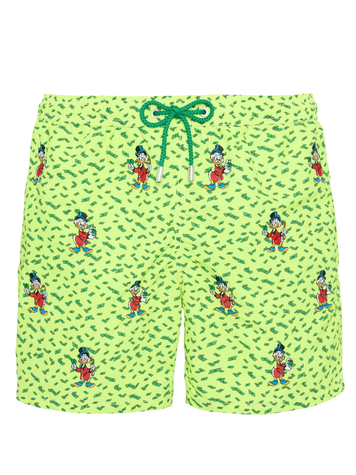 Mid-length striped Gustavia swim-shorts with Scrooge embroidery | DISNEY® SPECIAL EDITION - MC2 Saint Barth