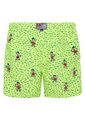 Mid-length striped Gustavia swim-shorts with Scrooge embroidery | DISNEY® SPECIAL EDITION - MC2 Saint Barth